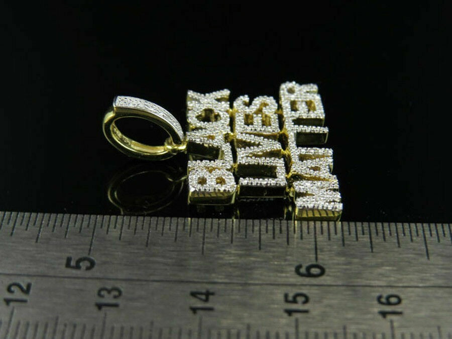 Yellow Gold Finish Black Lives Matter Genuine Diamond Pendant Charm